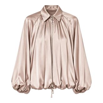 Liviana Conti Benjamin Bomberjack - Dames - Jassen - Beige - Maat: L Satijn