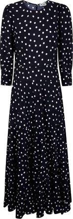 Rixo Kristen Dress Bohemia Spot Deep Navy