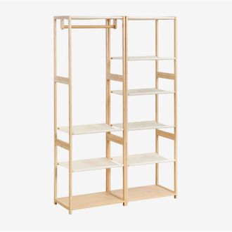 Sklum Armario Modular Abierto De 2 Piezas Con Estanter&iacute;a En Bamb&uacute; Deneb Sklum