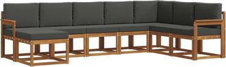vidaXL Conjunto De Sof&aacute;s De Exterior 8 Uds. Natural Y Antracita Vidaxl