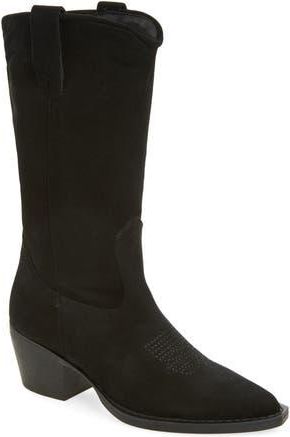 Steve Madden Anslee Western Boot in Black Suede at Nordstrom Rack, Size 8.5