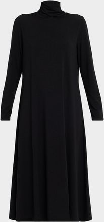 Eileen Fisher Turtleneck Stretch Jersey Midi Dress