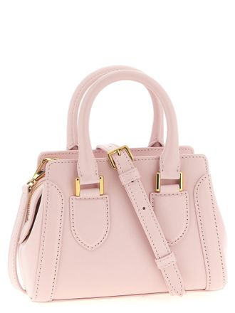 Alexander McQueen Womens Birdee Top Handle Bag Pink Calfskin Leather