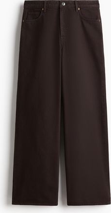 H&M Wide Regular Jeans - Brown