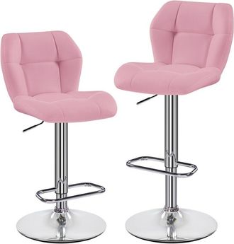 Yaheetech Yaheetech Juego de 2 Taburete de Bar Taburete de Altura Ajustable 89-111 cm Taburete Industrial Metal Silla de Cocina Tasburete Alto para Cocina Bar