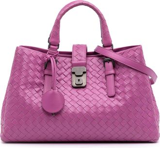 Bottega Veneta Pre-owned Womens Woven Satchel Adjustable Strap - Light Pink Leather - One Size