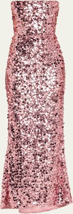 Bronx and Banco Farah Strapless Sequin Column Gown