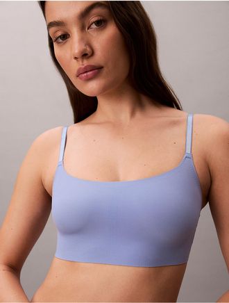 Calvin Klein Womens Invisibles Wirefree Lightly Lined Bralette - Medium Blue - XL