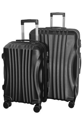 Novel Reisekofferset, Schwarz, Metall, Kunststoff, Textil, 2-teilig, Zahlenschloss, h&ouml;henverstellbarer Teleskopgriff, 360&deg;-Rollensystem, Tragehenkel, Freize