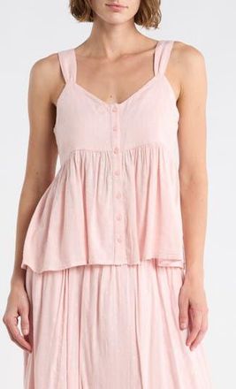 Melrose and Market Clip Dot Button-Up Tank in Pink Lotus at Nordstrom Rack, Size Xx-Small