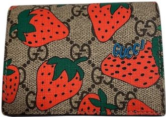 Gucci Beige Pink Gg Supreme Canvas Wallet (Bi-Fold) (Pre-Owned)