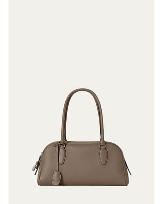 The Row India East-West Leather Bowling Shoulder Bag