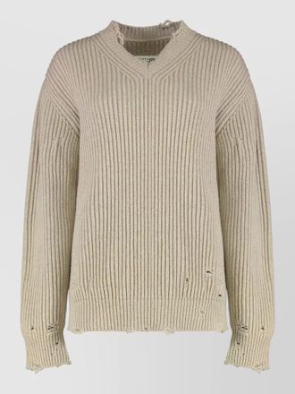 Maison Margiela wool blend sweater crew neck detail