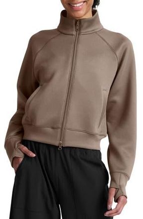 Beyond Yoga Piping Detail Bomber Jacket in Cappuccino at Nordstrom Rack, Size X-Large