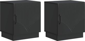 vidaXL Mesita De Noche 2 Uds. Negro 43 X 34,5 X 47 Cm Vidaxl