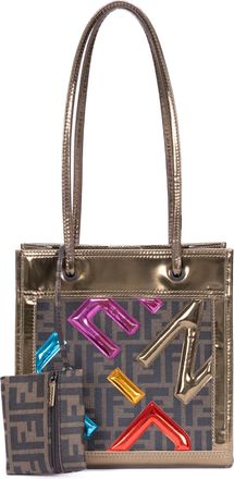 Fendi Zucca Metallic Tote Small Schoudertas