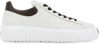 Hogan Low-Top White Leather Embossed Sneakers