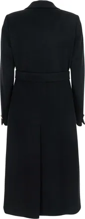 Tagliatore Womens Double-Breasted Coat Black Wool Virgin
