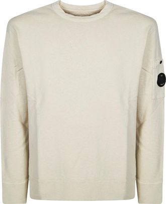 C.P. Company Felpa Girocollo Delav&eacute; - Heren - Sweatshirts - Wit - XL - Katoen - Hoodies & sweatvesten