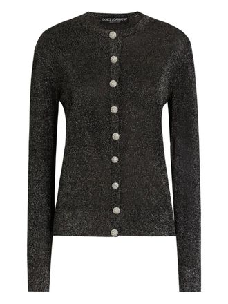 Dolce & Gabbana metallic cardigan - women - Viscose/Metallized Polyester - 50 - Black