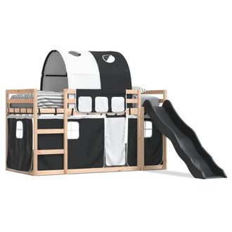 Berkfield Home Bunk Bed without Mattress with Slide White & Black 80x200 cm