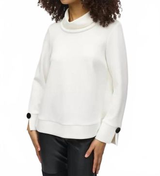 Joseph Ribkoff Scuba Jersey Boxy Top In Off White