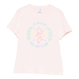 Casablanca T-Shirts, female, Pink, Size: M Graphic Cotton T-shirt