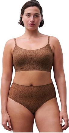 Chantelle Soft Stretch High-Waist Thong Womens Underwear Wild Brown, Cotton/Elastane