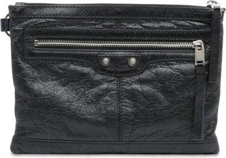 Balenciaga 2016 Lambskin Motocross Classic Clip S clutch bag - women - Lambskin - One Size - Black