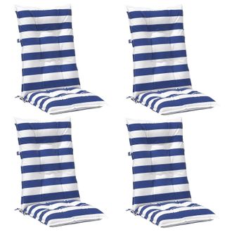 vidaXL Coj&iacute;n De Exterior 4 Pcs Azul Y Blanco 120 X 50 X 7 Cm Tela Vidaxl