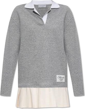 Moncler Jurk met kraag - Dames - Korte kleedjes - Grijs - XS - Katoen - Kleedjes