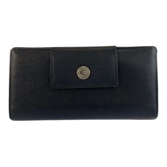 Bulgari Black Leather Long Wallet (Bi-Fold) (Pre-Owned)