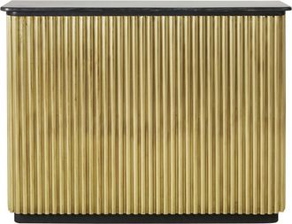 Maisons du monde Mostrador profesional de metal ondulado color latón y piedra negra