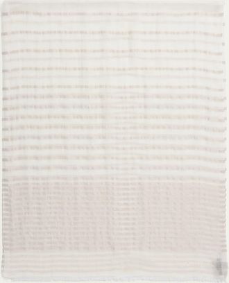 Giorgio Armani Striped Linen-Cotton Jacquard Stole, 80 x 28