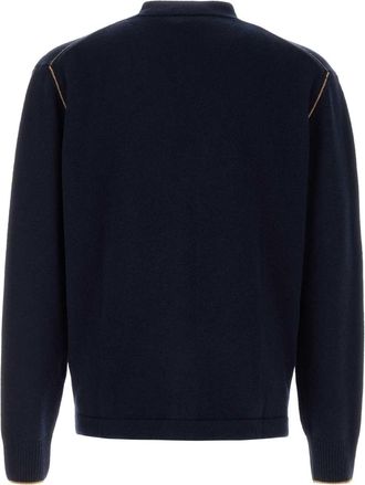 Vivienne Westwood Mens Navy Blue Wool Blend Alex Cardigan Maglie Sweater