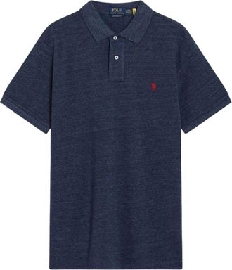 Polo Ralph Lauren Tops, Heren, Blauw, S, Katoen, Klassiek Pasvorm Mesh Poloshirt