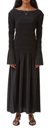 Toteme Black Ruched Maxi Dress Size M