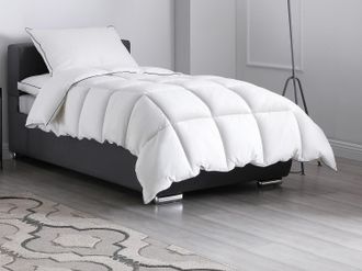 Vente-Unique Set piumino bambino antiacaro temperato 140 x 200 cm + 1 cuscino 65 x 65 cm - Fodera in satin - Bianco blu - PRESTIGIA di Palacio