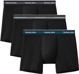Tommy John 3-Pack Comfort Micro 4-Inch Boxer Briefs in Black/black Monument at Nordstrom, Size Xx-Large