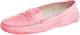Tod's Tods Pink Leather Penny Loafers