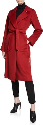 Max Mara Manuela Camel Hair Belted Wrap Coat