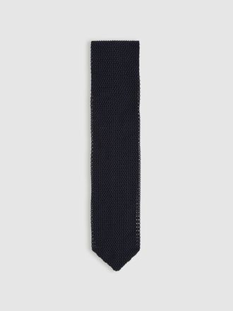 Reiss Navy Silk Knitted Tie