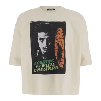 Willy Chavarria T-Shirts, male, White, Size: M Printed cotton T-shirt