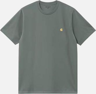 Carhartt Work in Progress Mens Carhartt WIP S/S Chase T-Shirt - Velvet Green/Gold - Size: 44