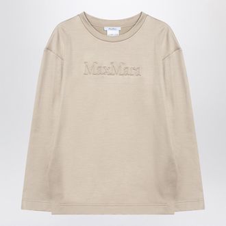 Max Mara Beige Sweatshirt In Silk Blend