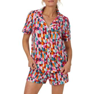 Bedhead Pajamas x Trina Turk Print Stretch Organic Cotton Short Pajamas in Dancing Dots at Nordstrom, Size Large