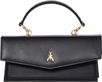 Patrizia Pepe Zwarte Kunstleren Handtas met Ketting - Dames - Handtassen - Zwart - ONE Size - Leer - Tassen