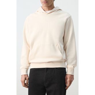 Mango Regular Fit Cotton Fleece Hoodie in Ecru at Nordstrom, Size X-Large