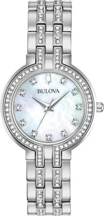 Bulova Crystal Collection Mother of Pearl Dial Ladies Watch 96X148