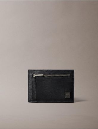 Calvin Klein Mens Emblem Logo Cardholder - Black